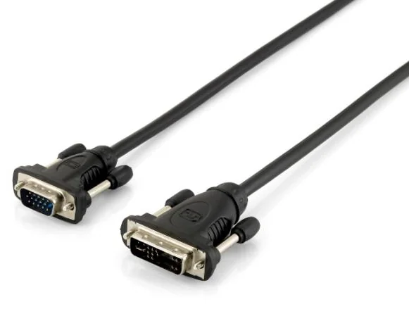Cabo adaptador vídeo DVI-A macho para VGA D-Sub macho 1,8m Equip Preto - Imagem 1