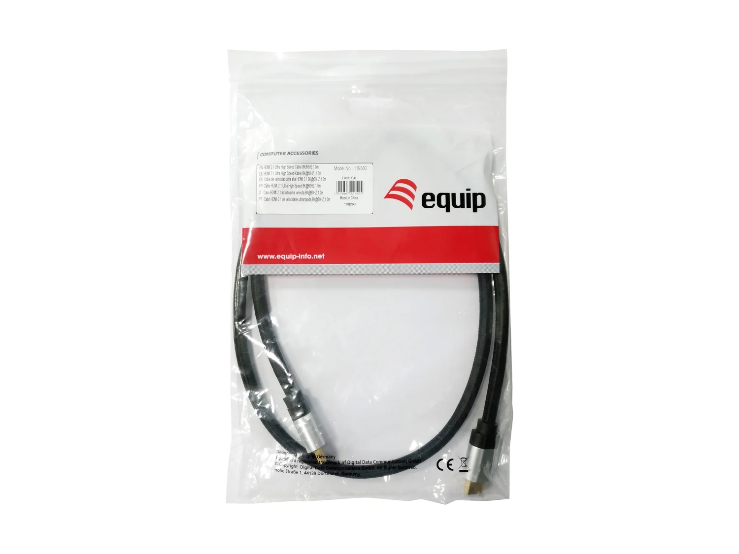 Cabo HDMI 2.1 Ultra Alta Velocidade 8K 60Hz 4K 120Hz Equip 2m 48Gbps Preto - Imagem 3