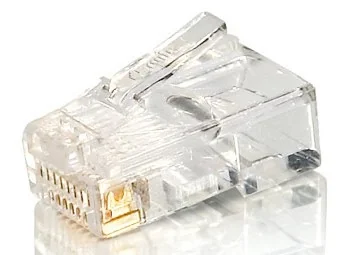 Conector RJ45 UTP Cat5e Transparente com Contactos Dourados - Pack 100 unidades Equip