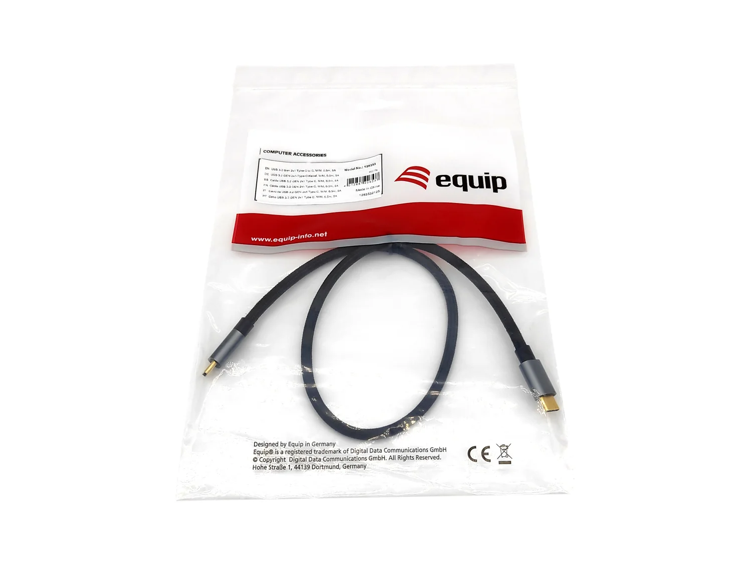 Cabo USB-C Equip 128353 USB 3.2 Gen 2 0.5m PD 100W 10Gbps preto - Imagem 5