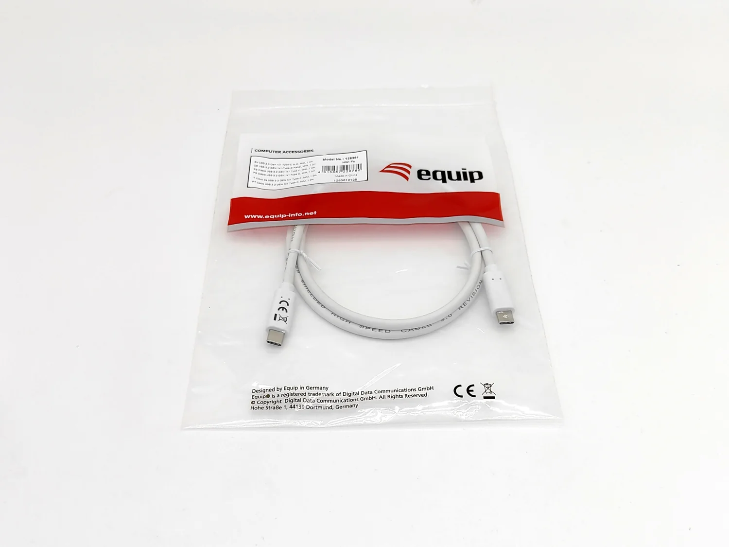 Cabo USB 3.2 Gen 1 Tipo C para Tipo C Macho/Macho 2 m 60W 5 Gbps Branco Equip - Imagem 7