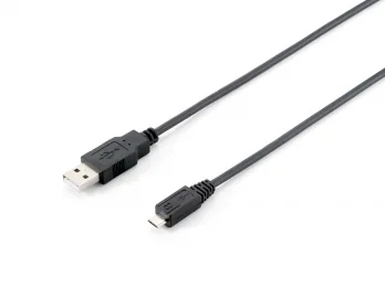 Cabo USB 2.0 Tipo A para Micro-USB B Macho/Macho 1,8 m Preto Equip
