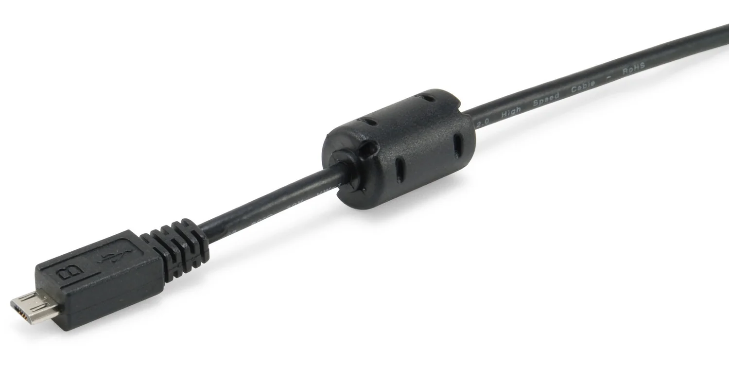 Cabo USB 2.0 Tipo A para Micro-B Equip 128551 com Ferrite e Blindagem Dupla - 1,8 metros Preto - Imagem 2