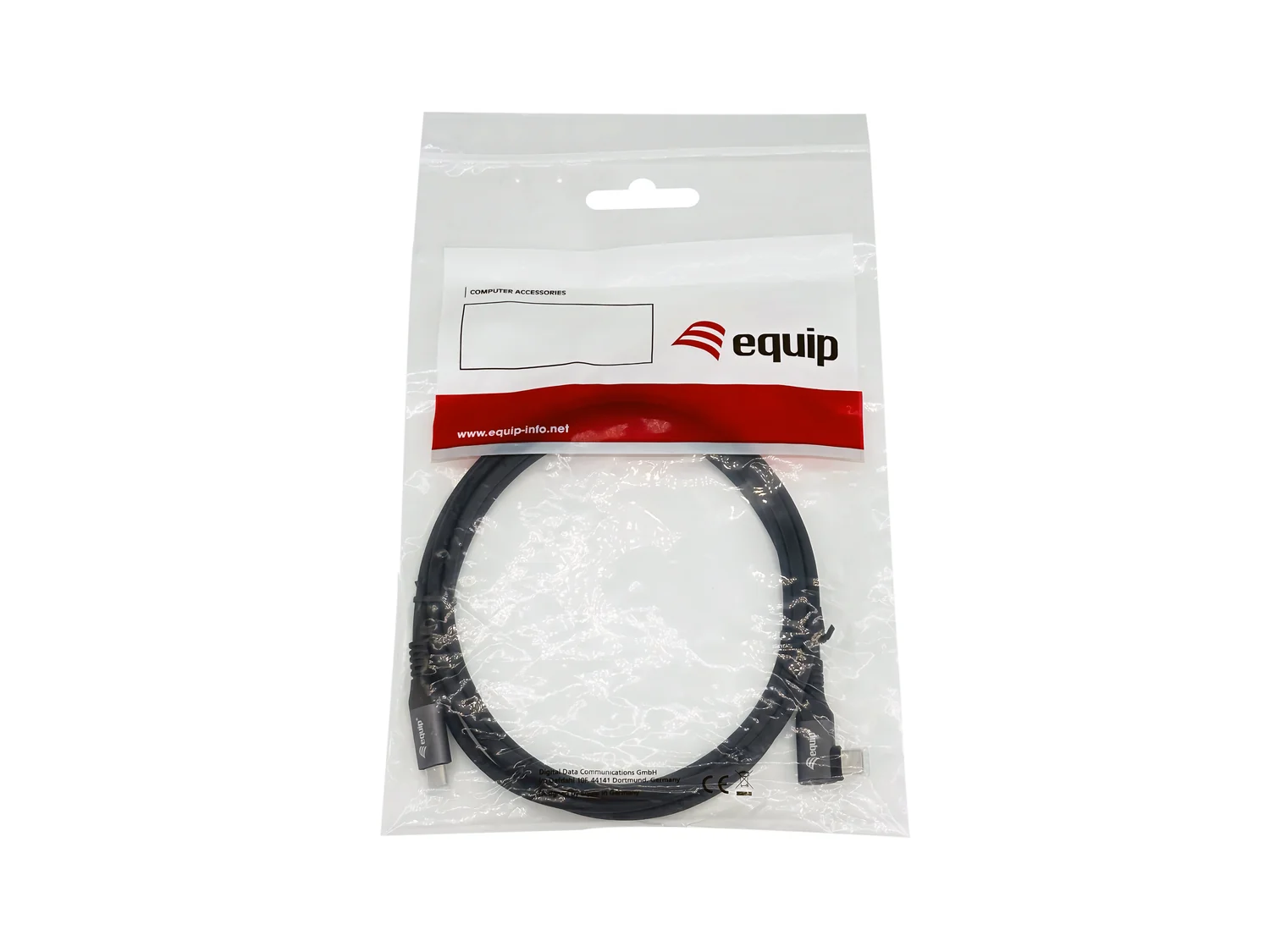 Cabo USB-C para USB-C 90° Equip 2,0 m PD 100 W USB 2.0 com Emark, preto - Imagem 5