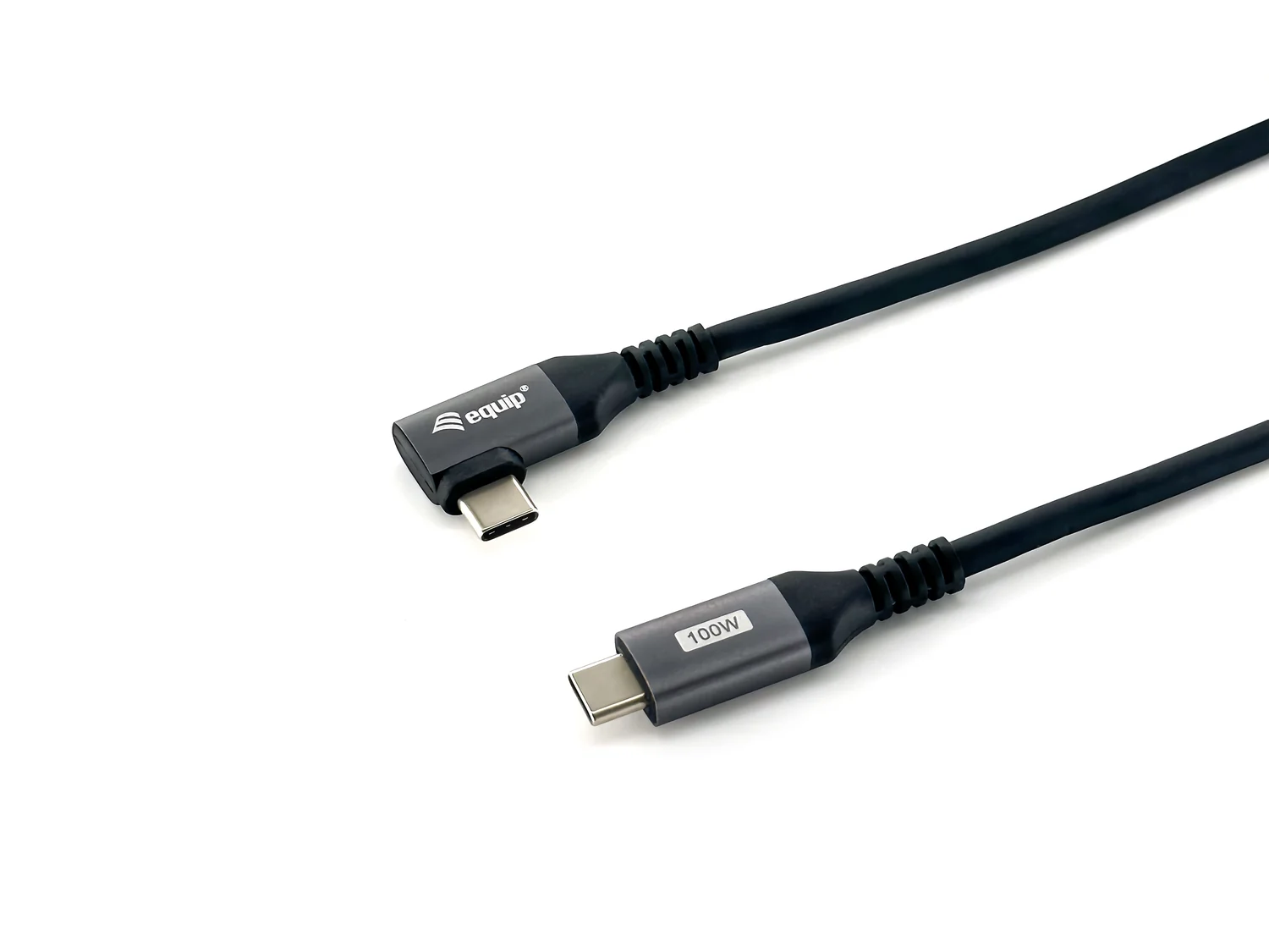 Cabo USB-C para USB-C 90° Equip 2,0 m PD 100 W USB 2.0 com Emark, preto - Imagem 2