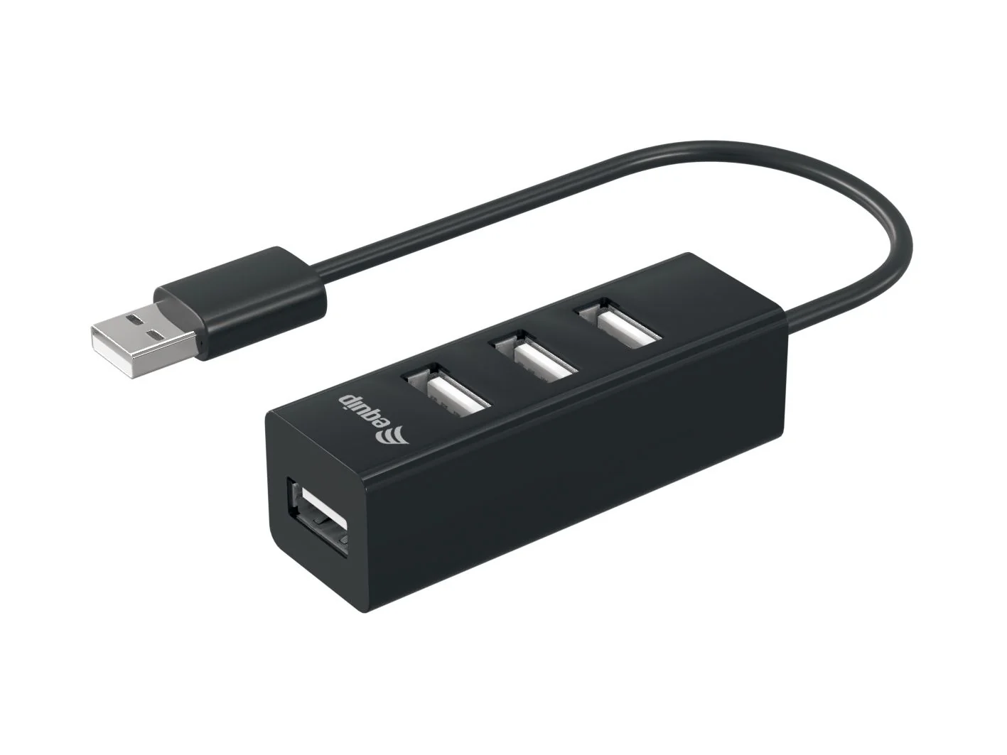 Hub USB Equip 128955 4 portas USB 2.0 480 Mbit/s preto plug and play - Imagem 1