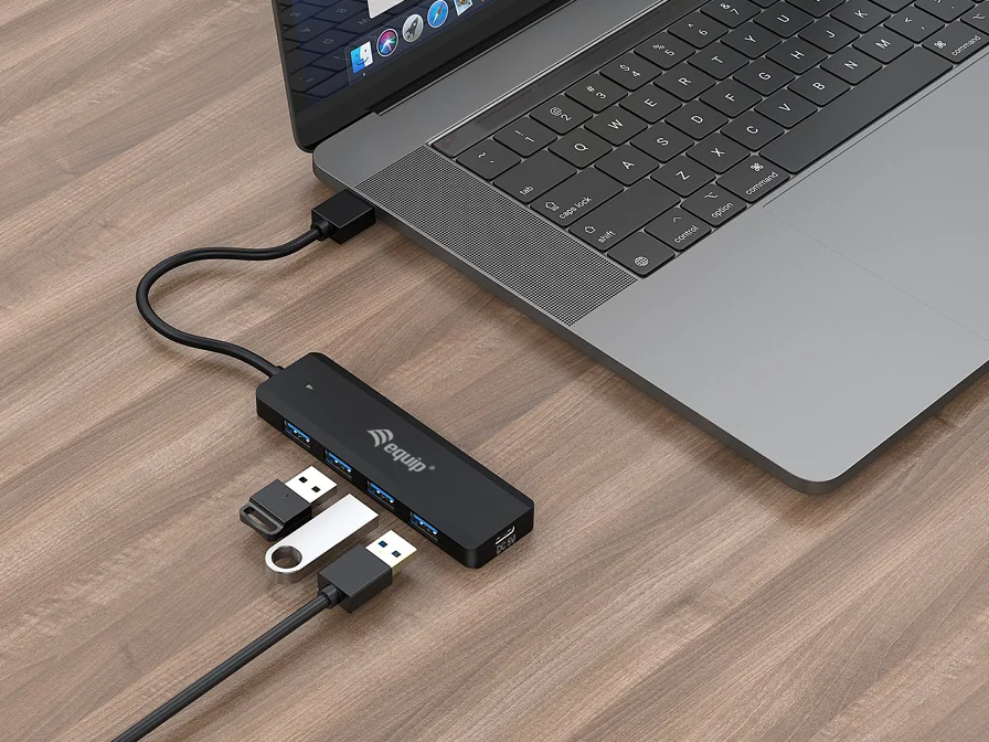 Hub USB 3.0 Equip 4 Portas com Adaptador USB-C Incluído - Imagem 5