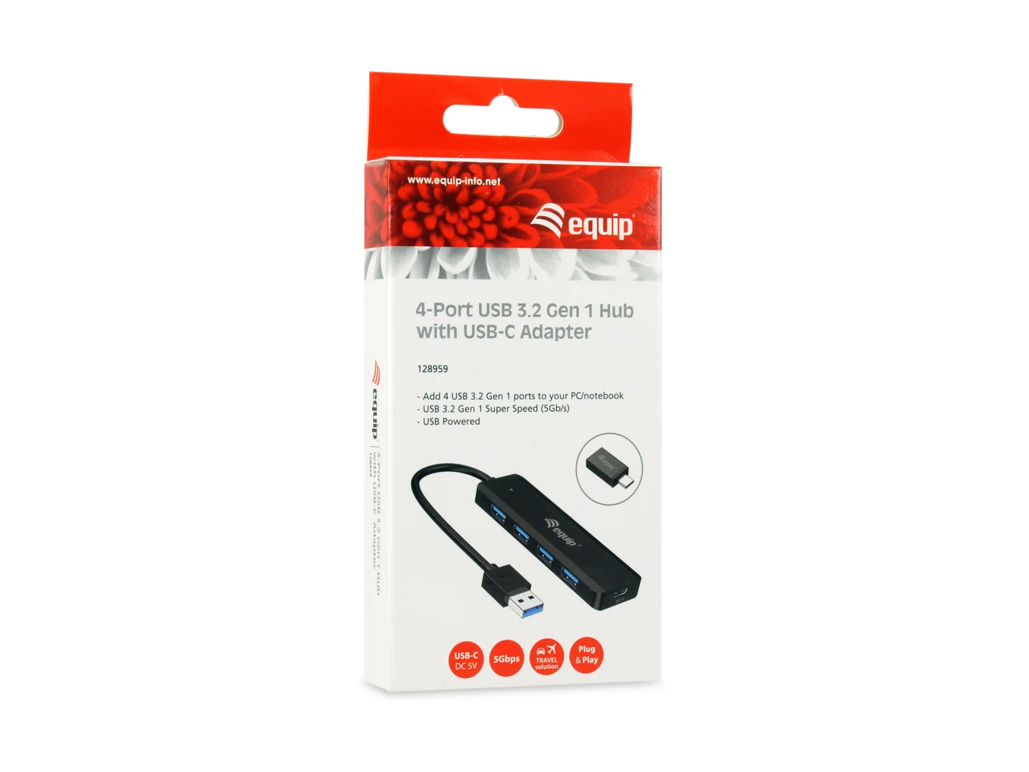 Hub USB 3.0 Equip 4 Portas com Adaptador USB-C Incluído - Imagem 8
