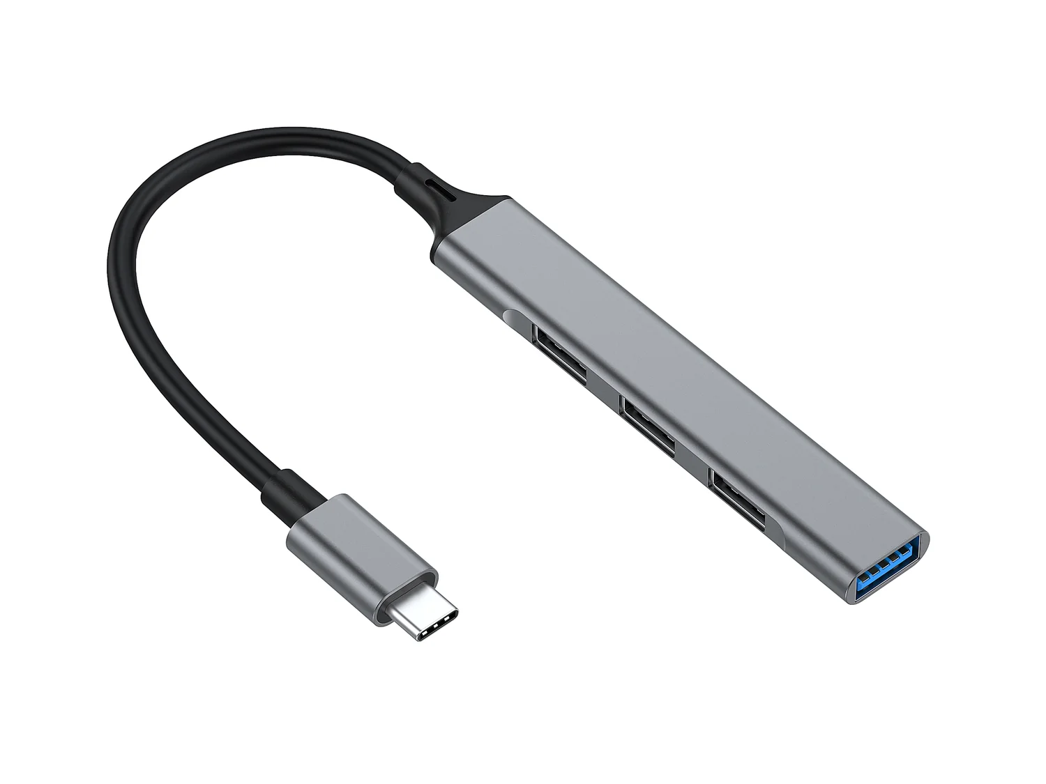 Hub USB-C 4 Portas USB 3.0 e USB 2.0 em Alumínio Equip 128961 Preto/Cinzento - Imagem 2