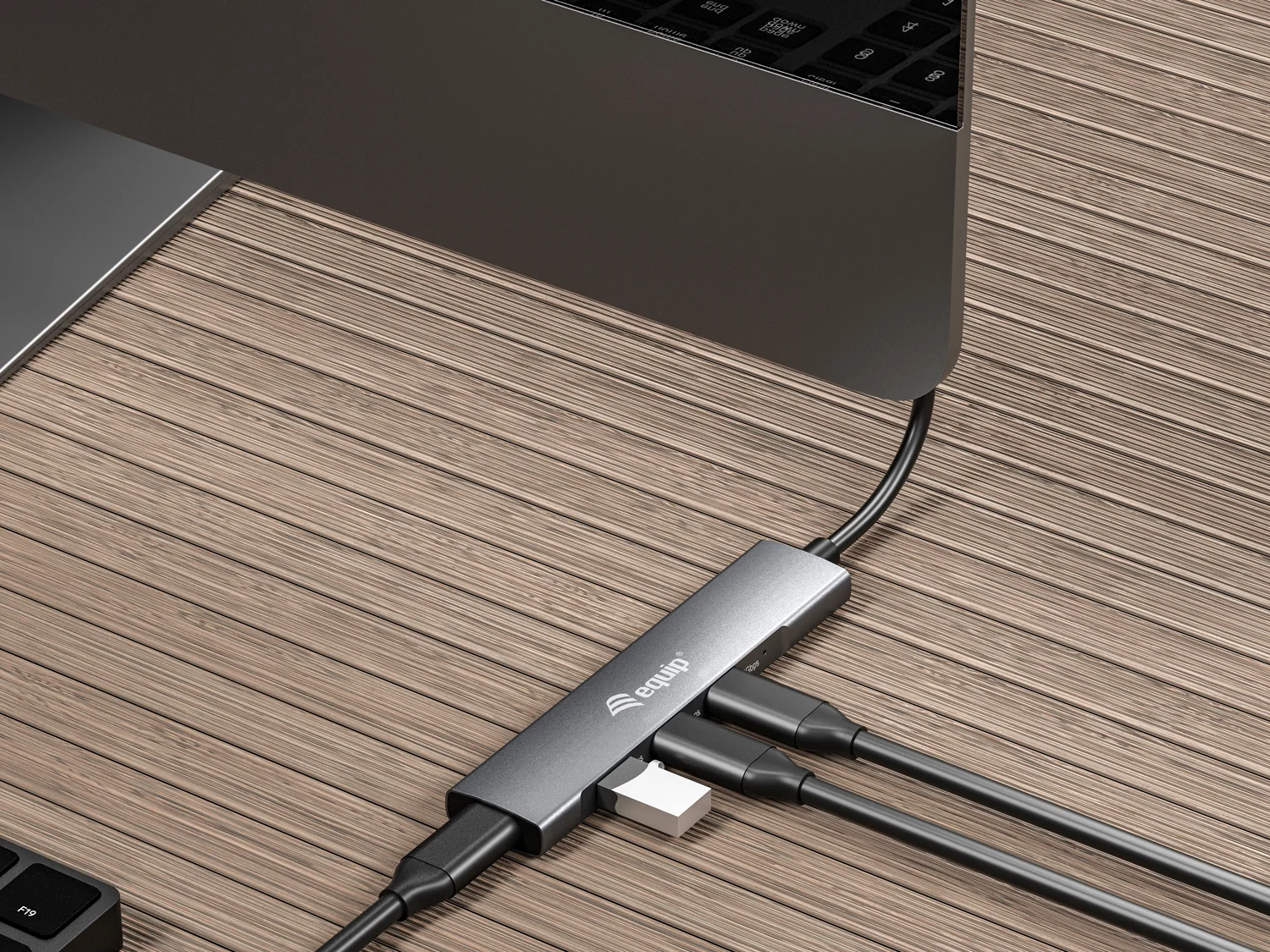 Hub USB-C 4 Portas USB 3.2 Gen 1 em Alumínio Equip 128963 Preto/Prateado - Imagem 5