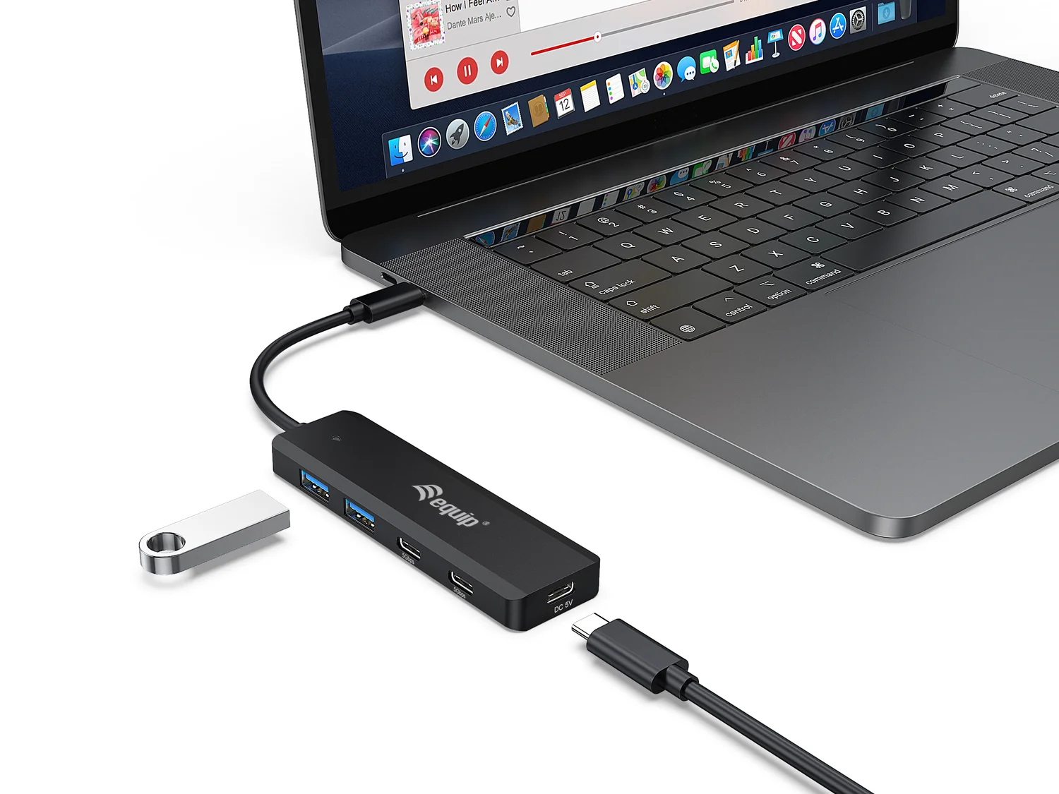 Hub USB-C Equip 128964 USB 3.2 Gen 1 5 portas 5Gbps Preto - Imagem 2