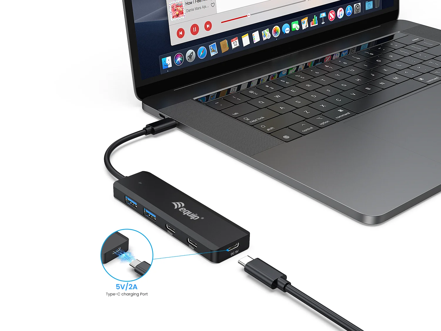 Hub USB-C Equip 128964 USB 3.2 Gen 1 5 portas 5Gbps Preto - Imagem 4