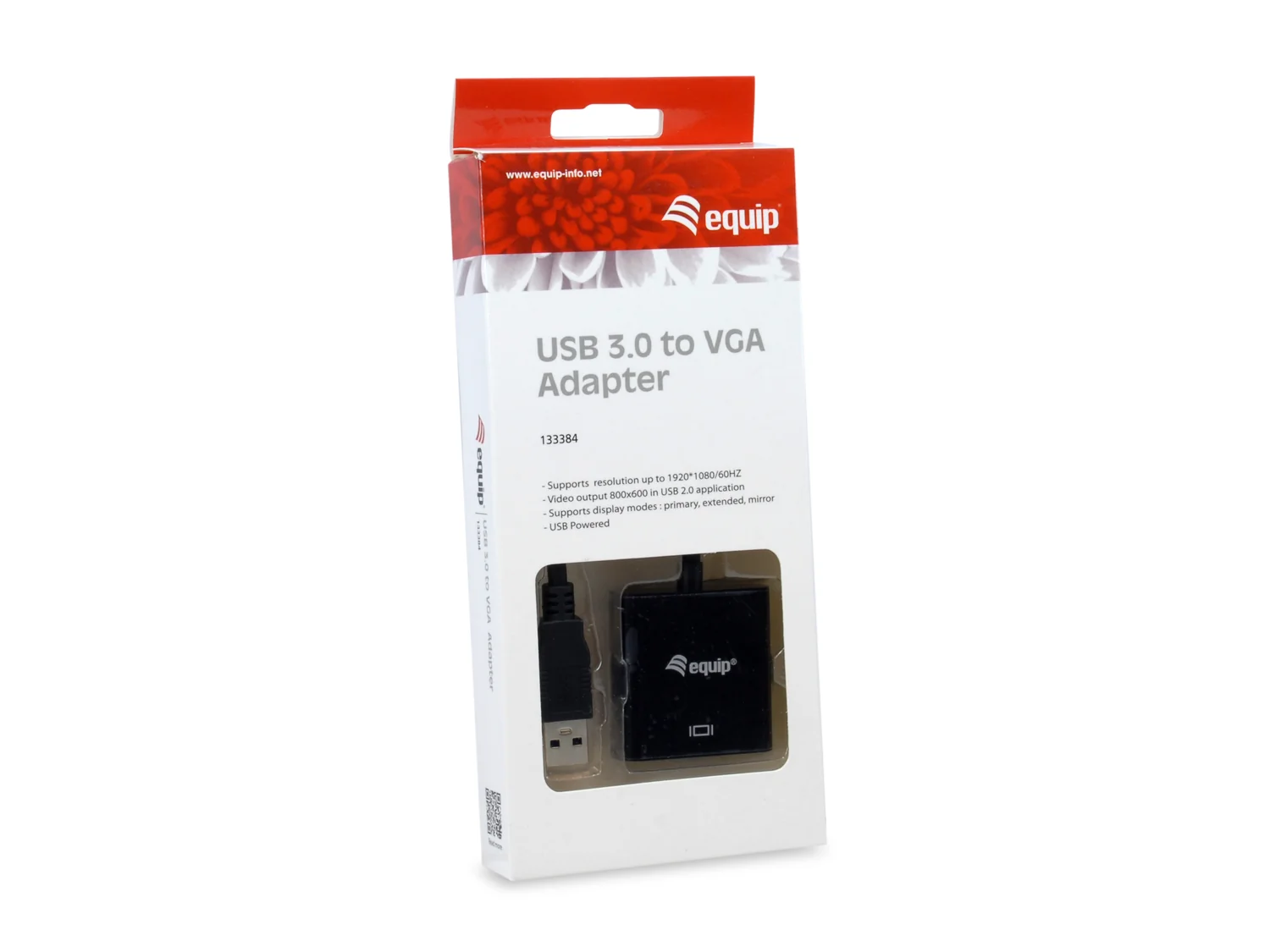 Adaptador USB 3.0 para VGA HD15 Equip 1920x1080 60Hz Cabo Integrado Preto - Imagem 4