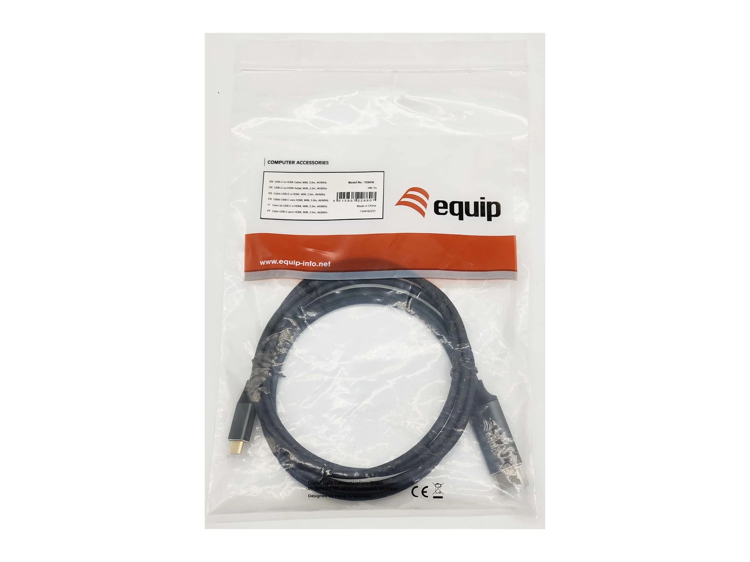 Cabo USB-C para HDMI Macho/Macho 2 m 4K 60 Hz Alumínio Equip 133416 - Imagem 4