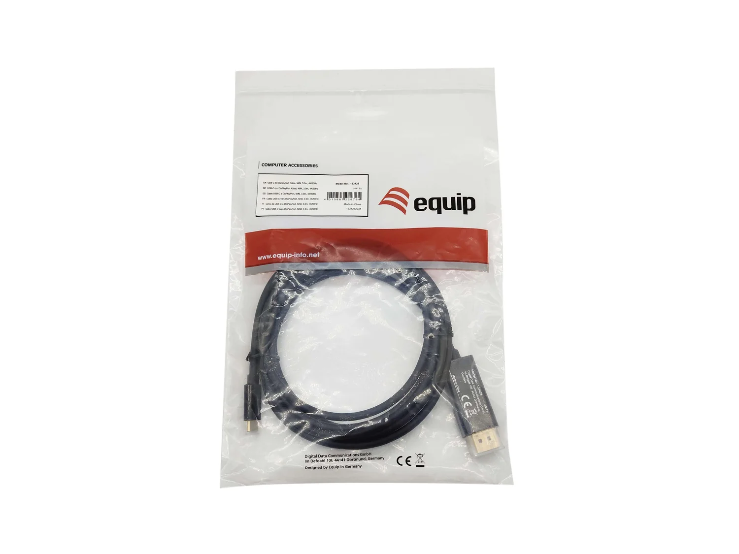 Cabo USB-C para DisplayPort 1.2 Macho/Macho 3 m 4K 60 Hz Equip 133428 Cinzento - Imagem 4