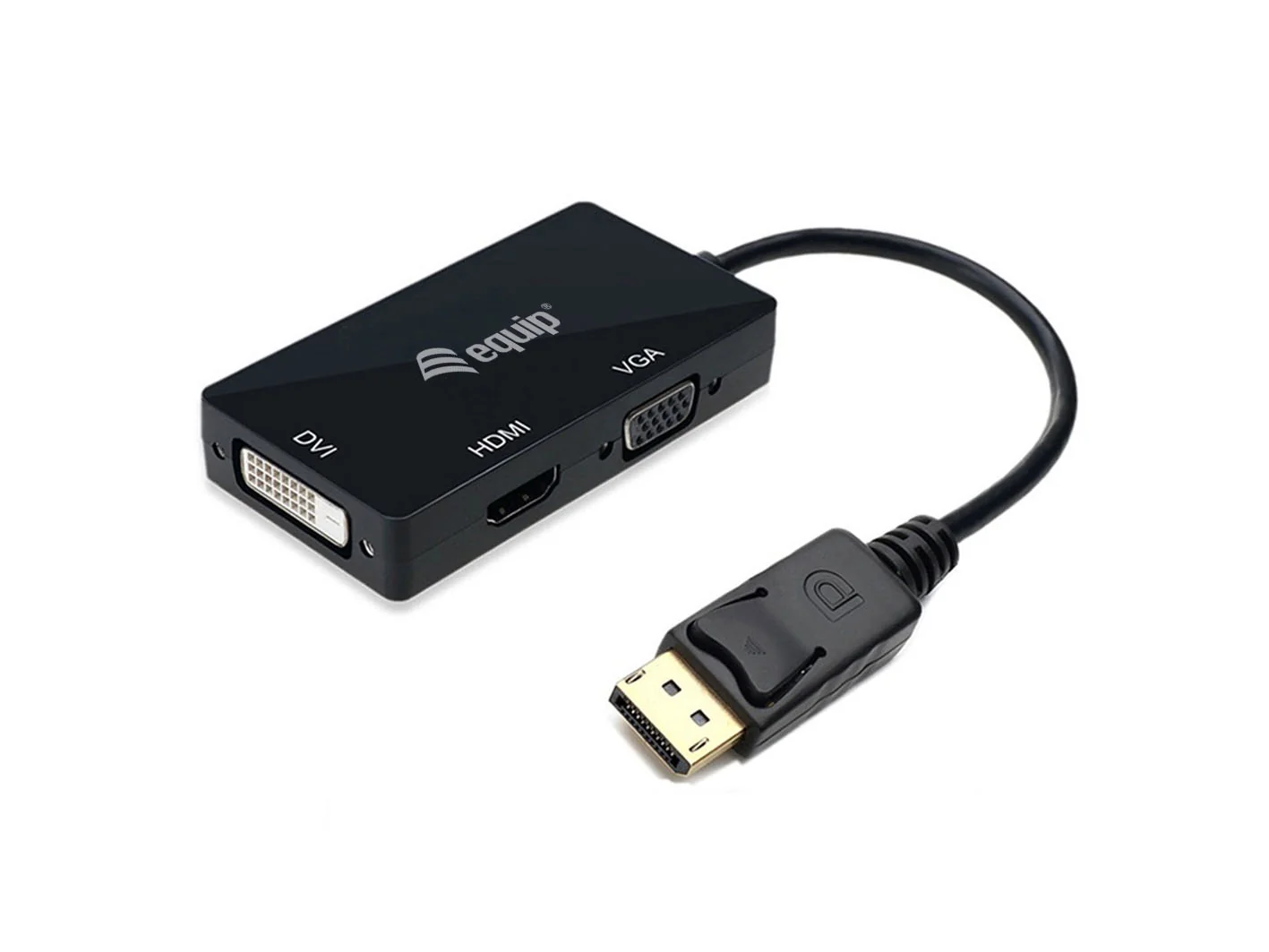Adaptador DisplayPort para VGA / HDMI / DVI 3 em 1 Equip Preto - Imagem 1