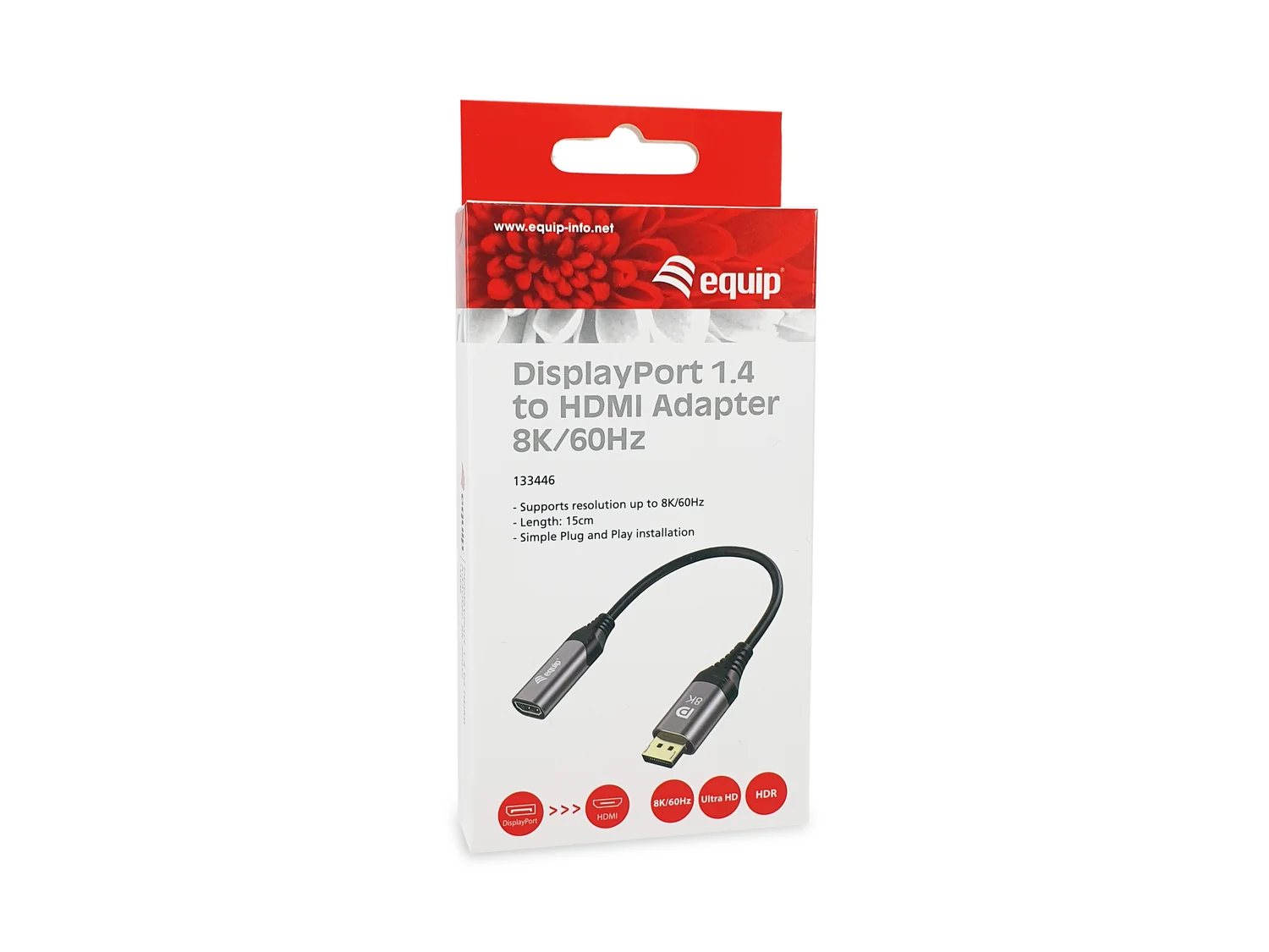 Adaptador DisplayPort 1.4 para HDMI 8K 60 Hz com HDR e Contactos Dourados — Equip 133446 - Imagem 6