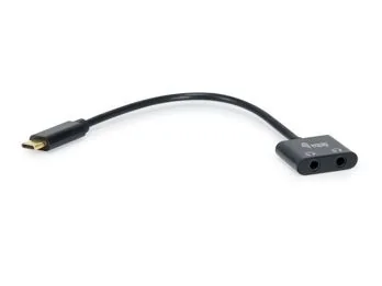 Adaptador áudio USB-C para duplo jack 3,5mm Equip com DAC integrado