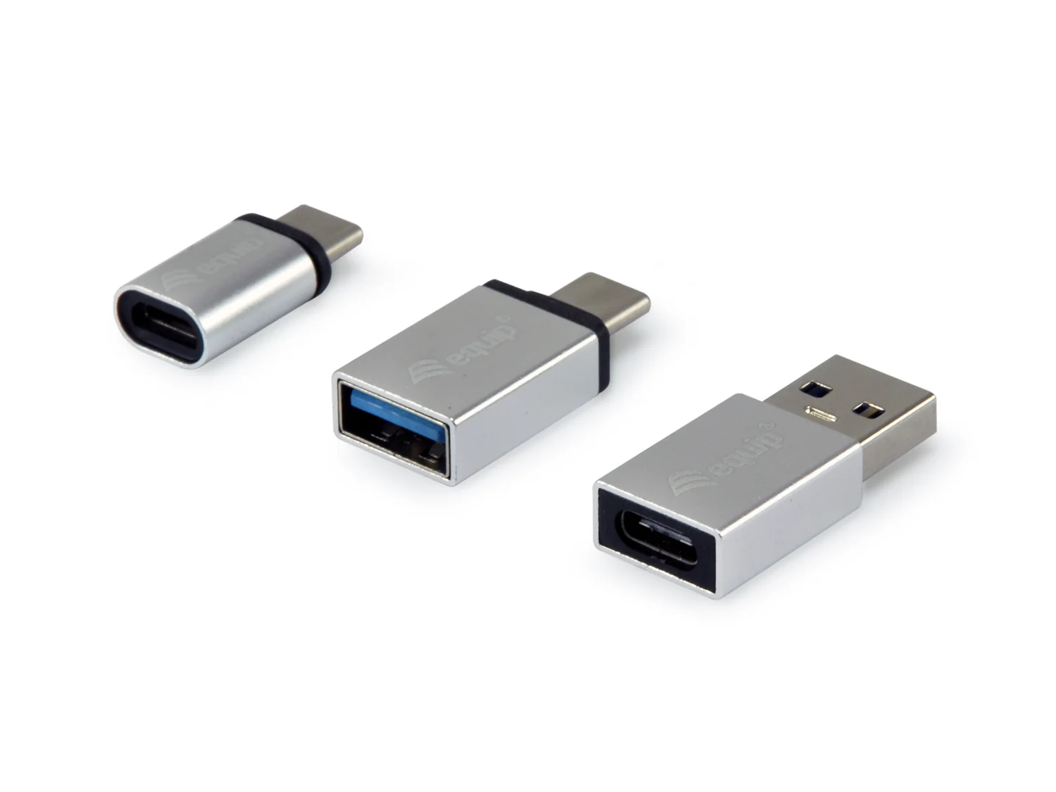 Adaptador USB-C OTG Equip 133475 pack 3 unidades alumínio prateado - Imagem 2