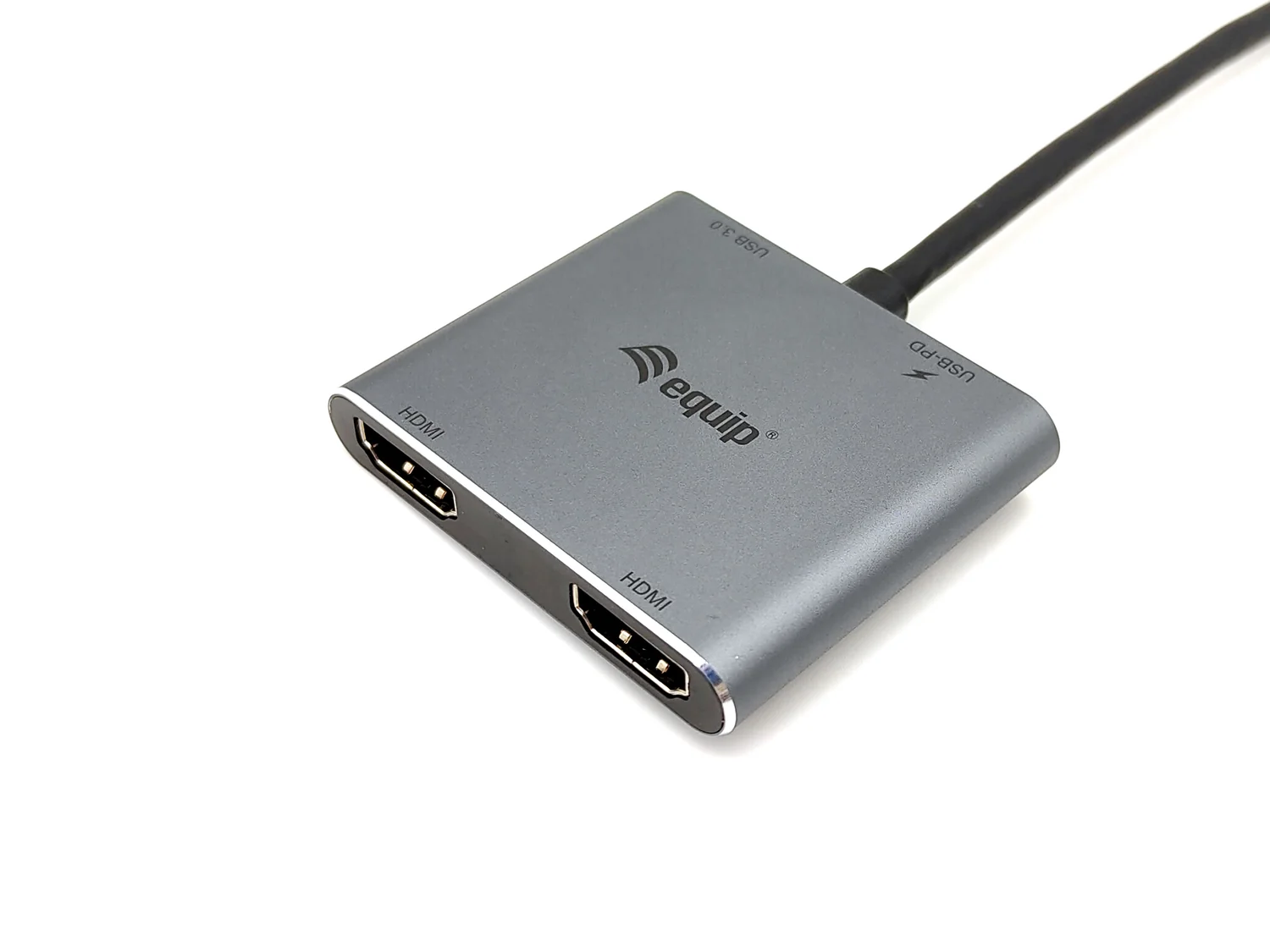 Adaptador USB-C 4 em 1 Duplo HDMI 4K + USB 3.0 + PD 100W Equip 133484 Prateado - Imagem 6