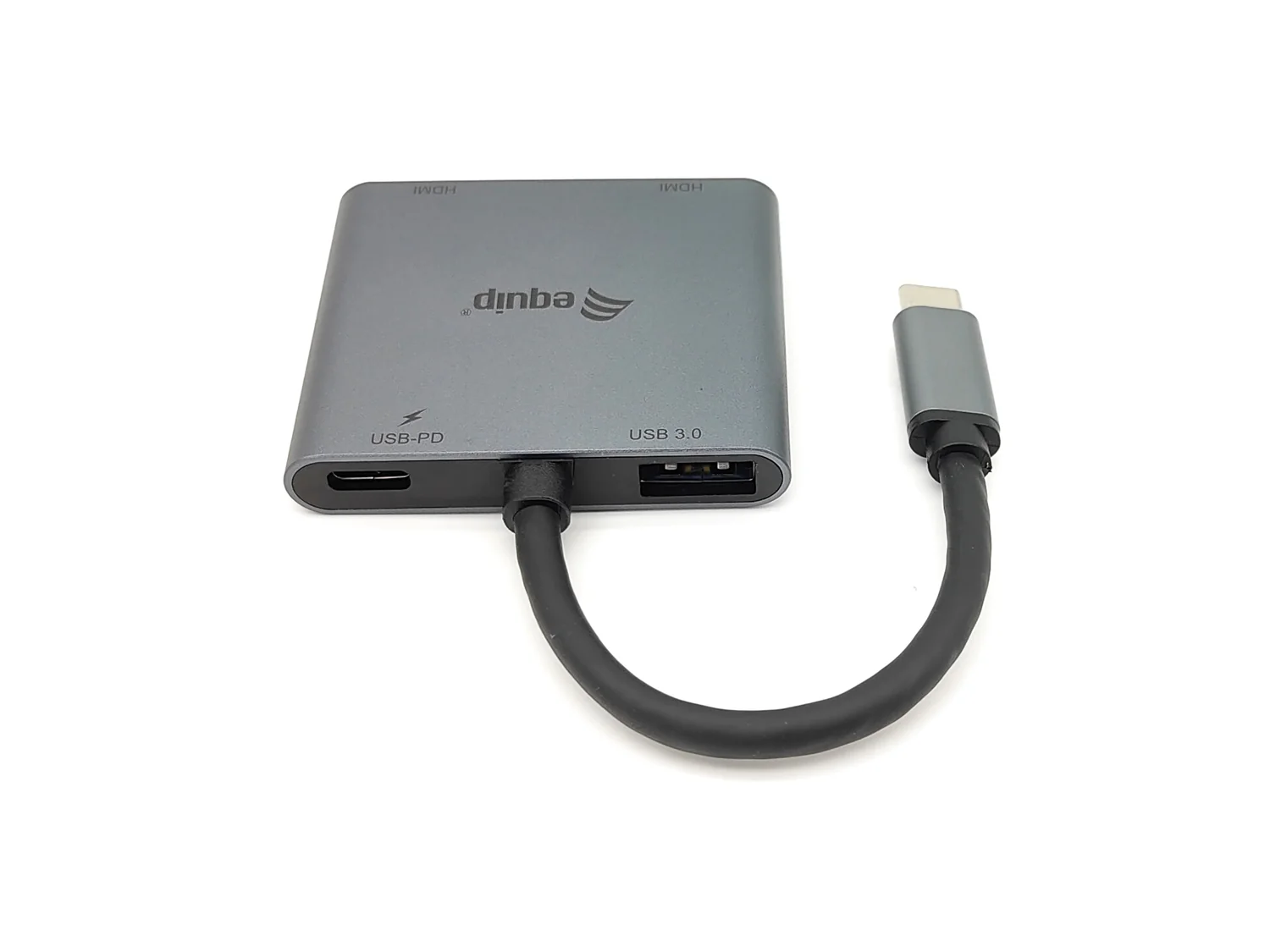 Adaptador USB-C 4 em 1 Duplo HDMI 4K + USB 3.0 + PD 100W Equip 133484 Prateado - Imagem 5