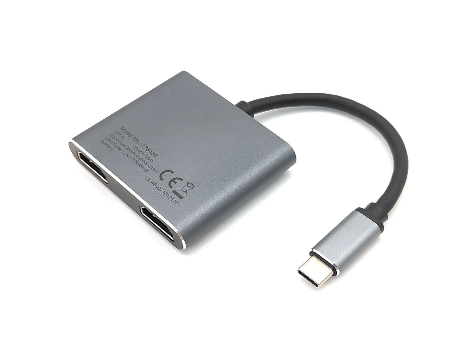 Adaptador USB-C 4 em 1 Duplo HDMI 4K + USB 3.0 + PD 100W Equip 133484 Prateado - Imagem 4