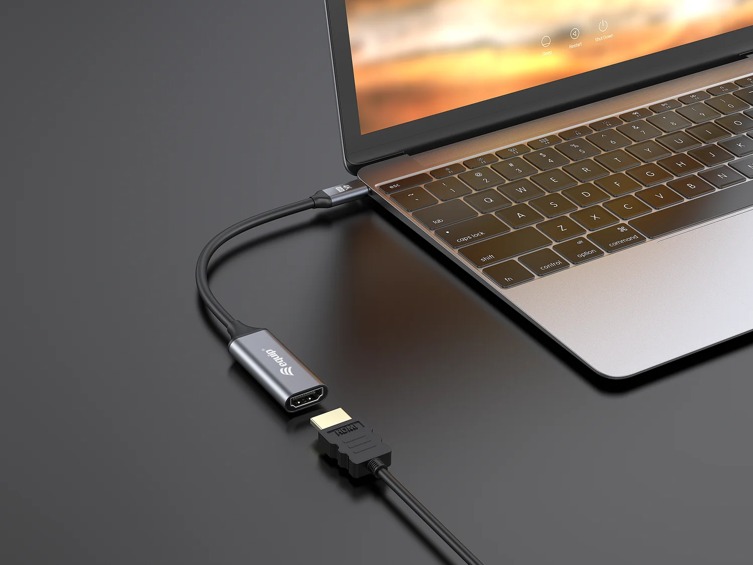 Adaptador USB-C para HDMI 2.0 Equip — 4K 60Hz Plug and Play - Imagem 2