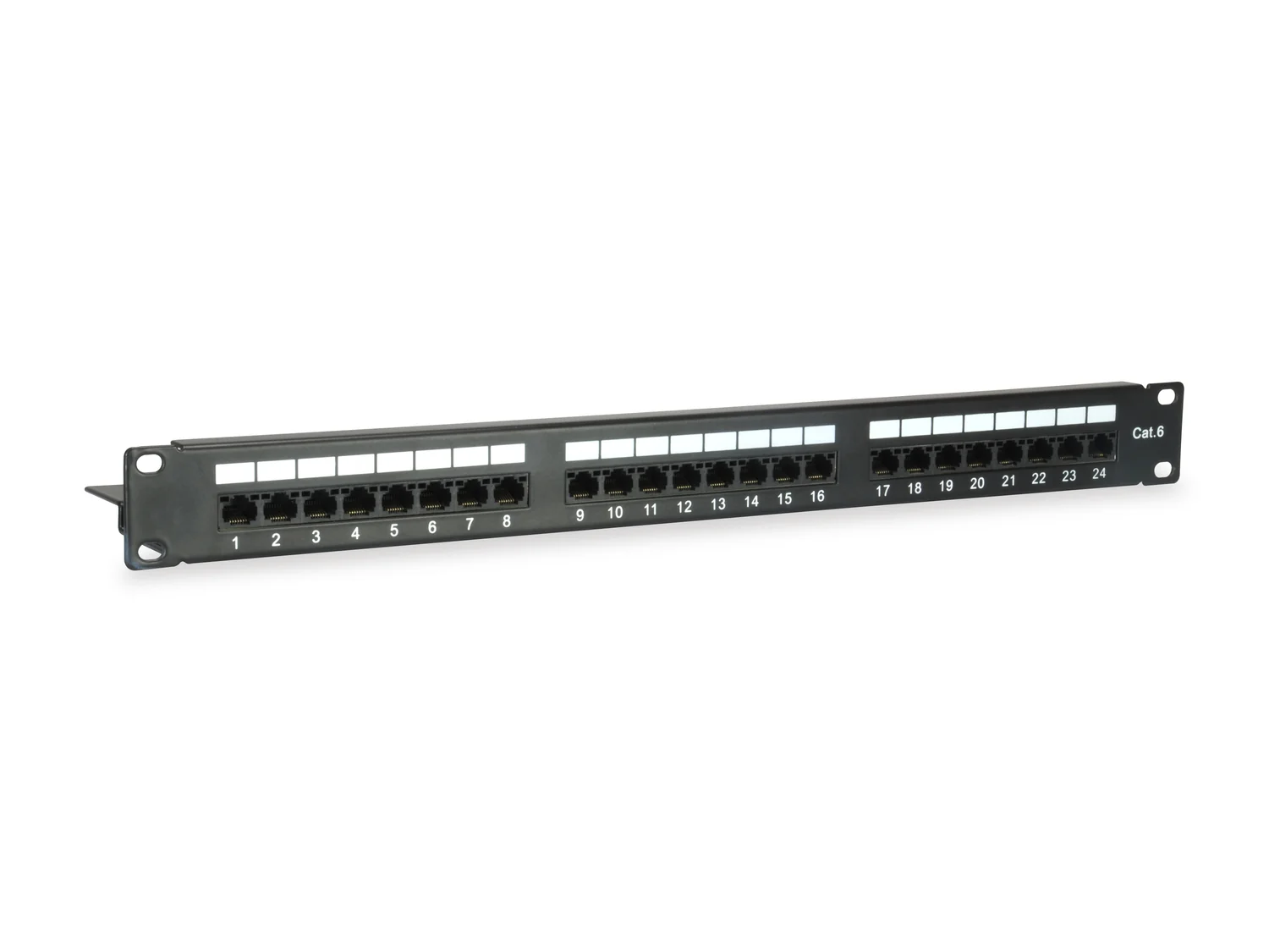 Patch Panel Cat.6 24 Portas RJ-45 19" 1U Equip para Rack Preto - Imagem 1
