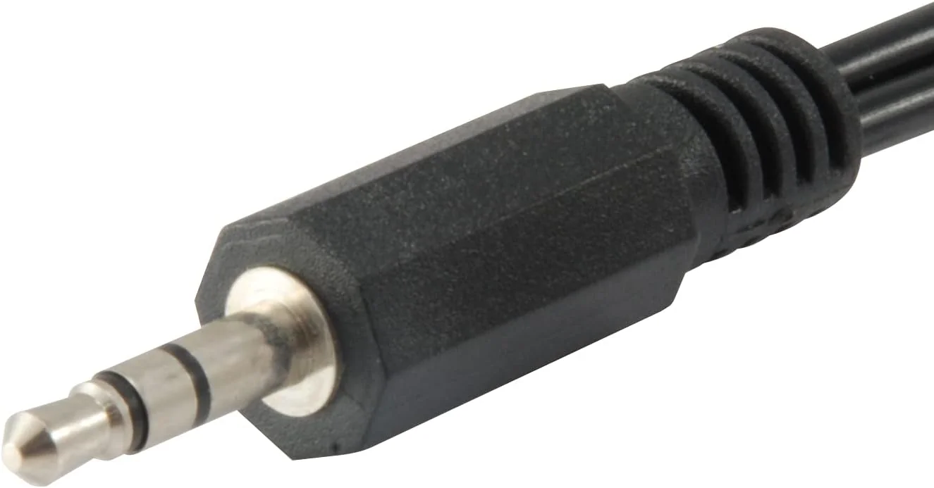 Cabo de áudio jack 3,5 mm para 2x RCA Equip Macho/Macho 2,5 m Preto - Imagem 4