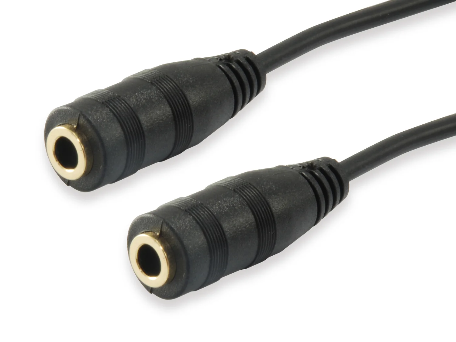 Splitter de áudio jack 3,5 mm Equip 1 Macho para 2 Fêmea Preto - Imagem 4