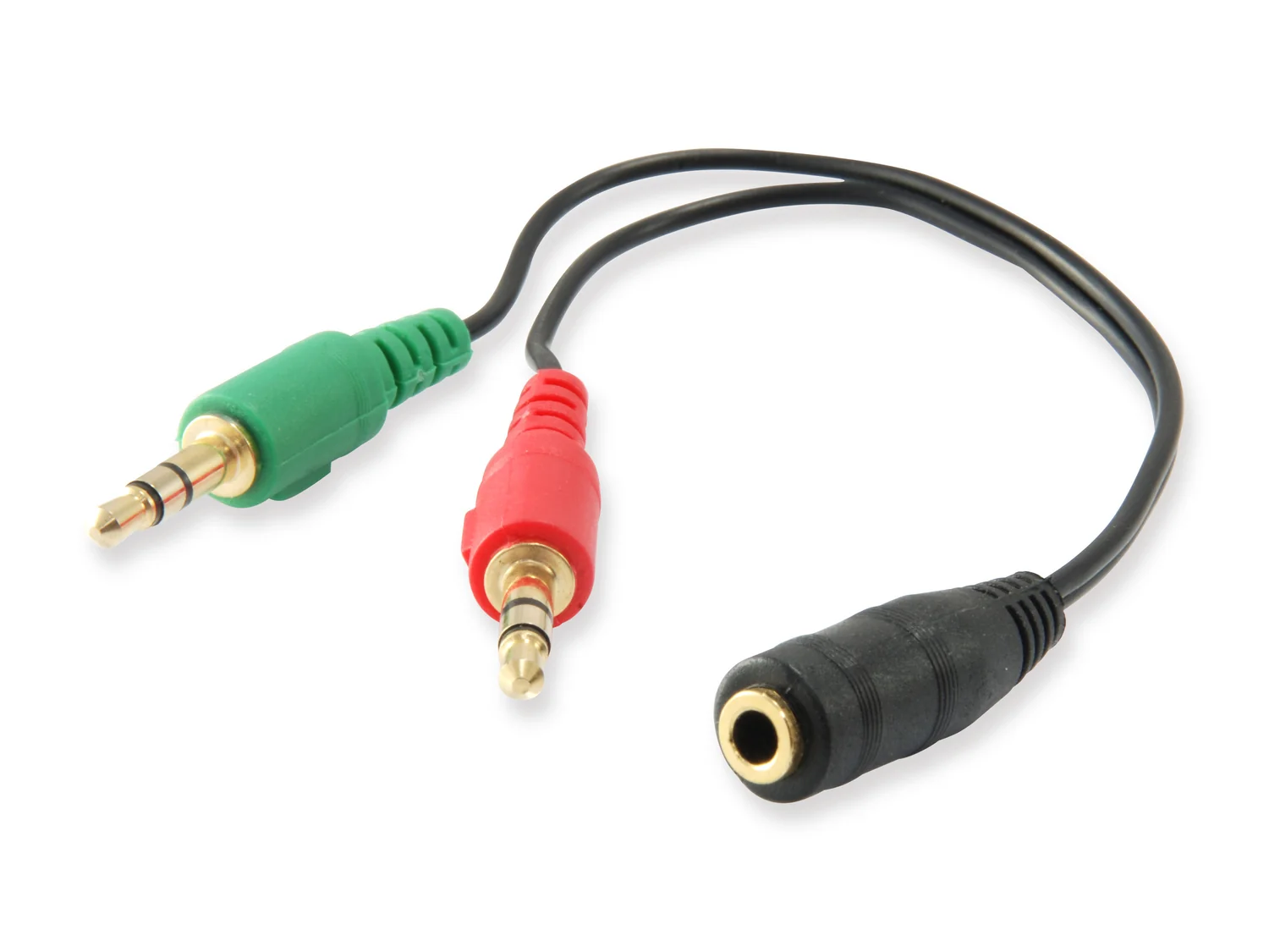 Cabo adaptador de áudio Equip 147942 jack 3.5 mm fêmea para 2x macho preto - Imagem 1