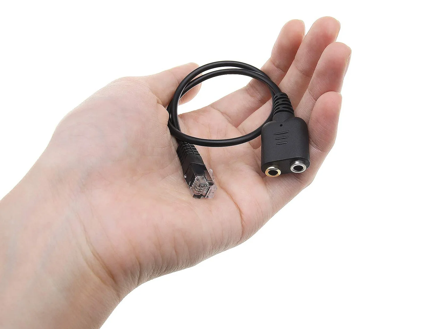 Adaptador de Áudio RJ-9 para 2× Jack 3,5 mm Equip para Headsets Preto - Imagem 8