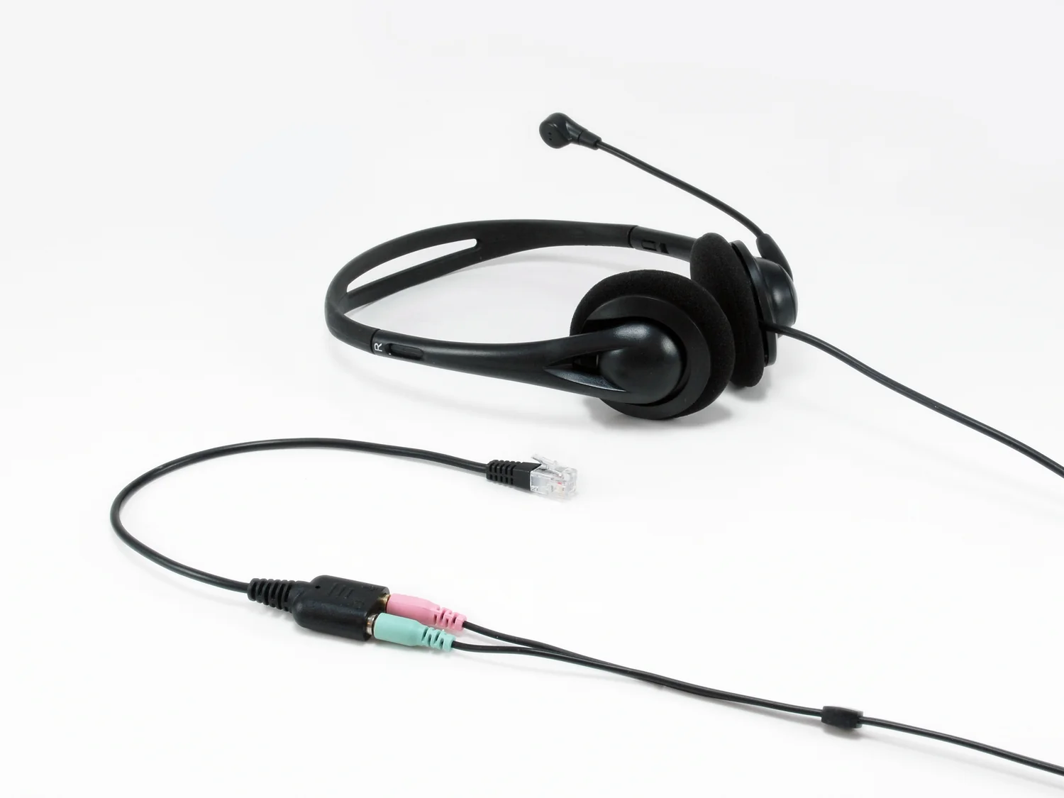 Adaptador de Áudio RJ-9 para 2× Jack 3,5 mm Equip para Headsets Preto - Imagem 2