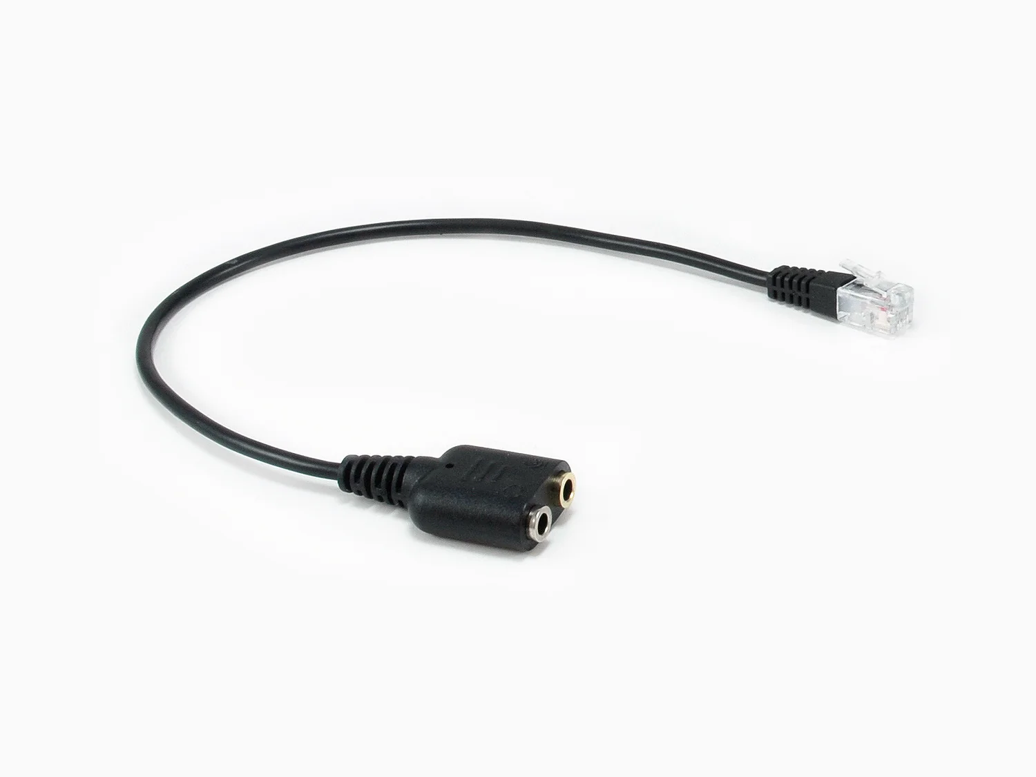 Adaptador de Áudio RJ-9 para 2× Jack 3,5 mm Equip para Headsets Preto
