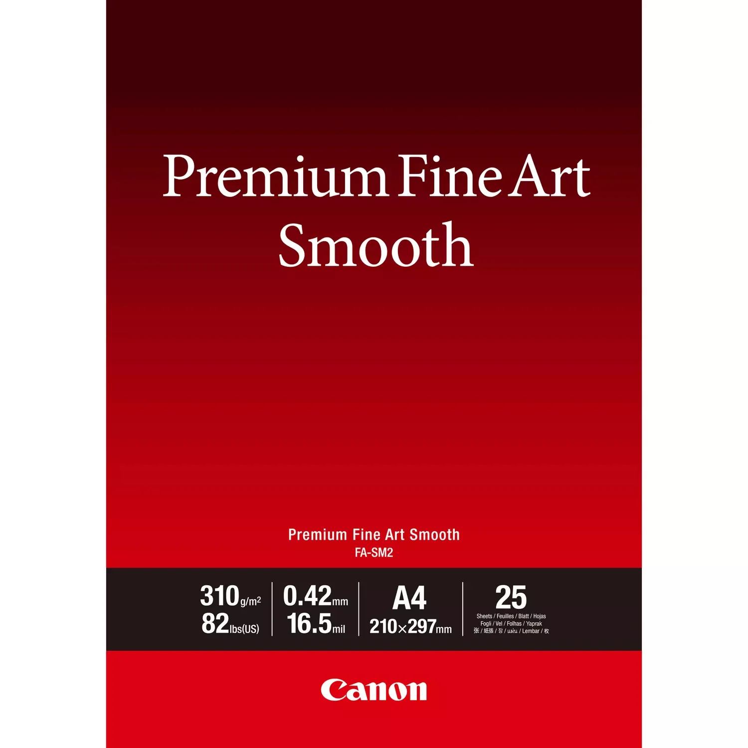 Papel Fotográfico Canon FA-SM2 FineArt Smooth A4 310g 25 Folhas