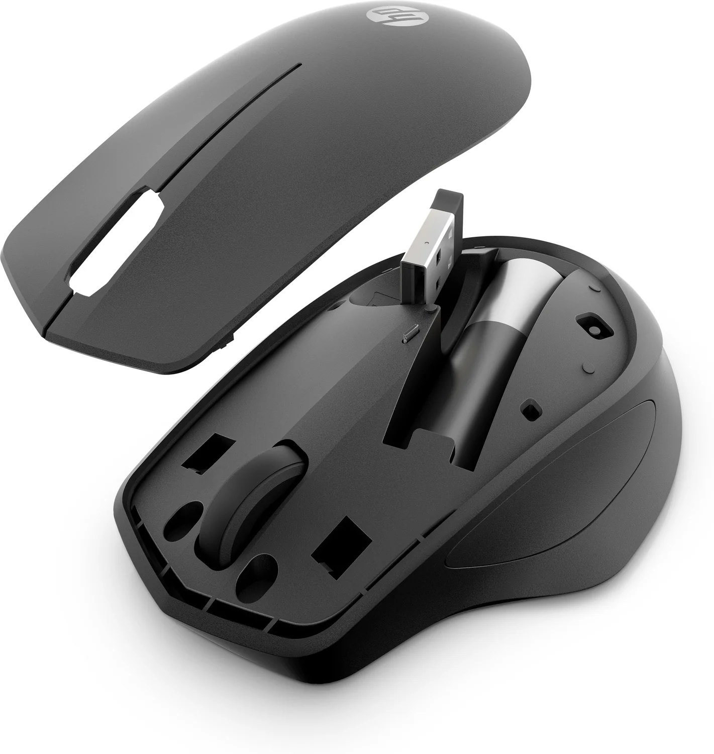 Rato sem fios HP 280 Silent ergonómico para destros clique silencioso preto - Imagem 5