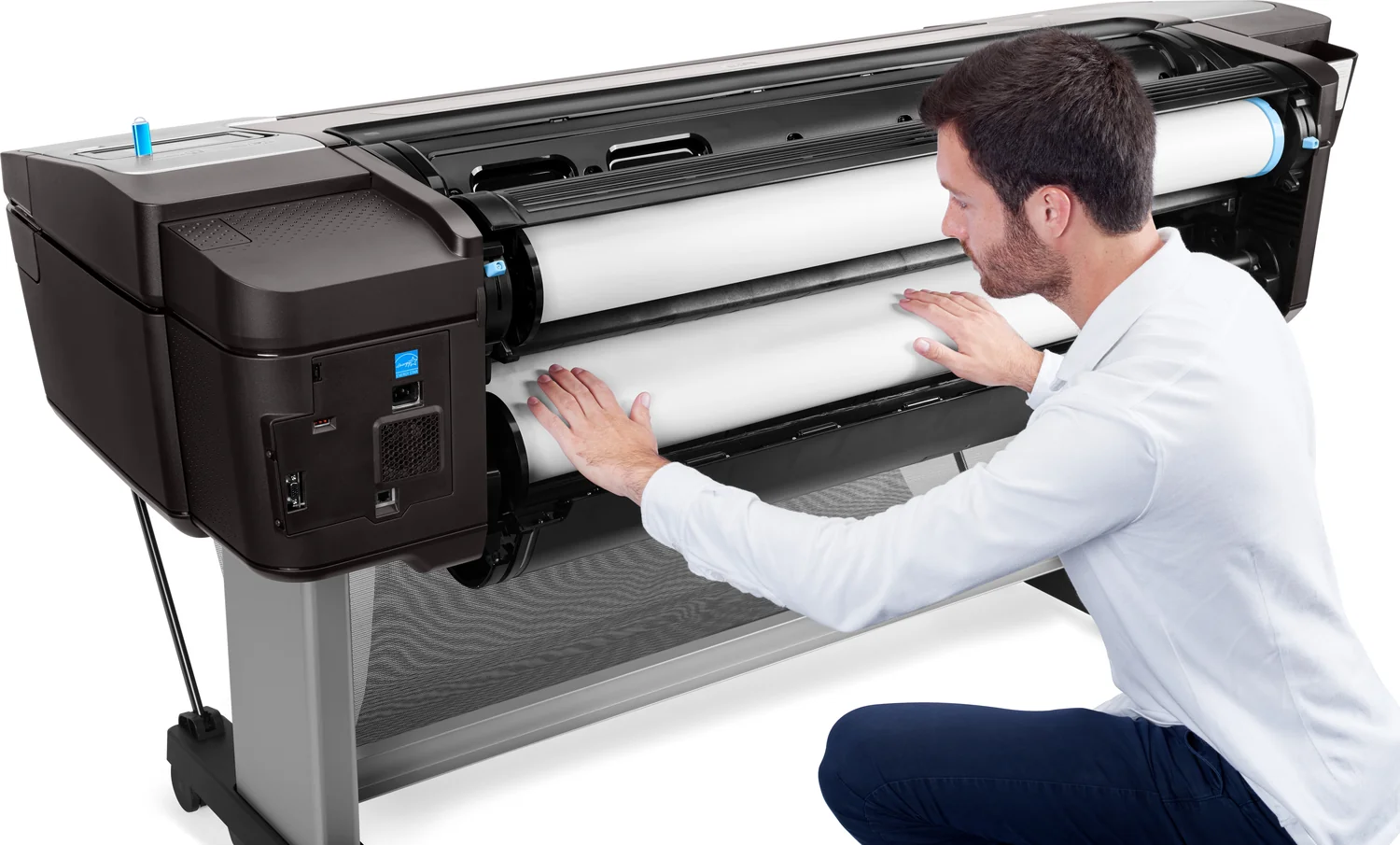 Plotter HP DesignJet T1700dr 44" PostScript 2400x1200 DPI 4GB RAM 500GB HDD Dual Roll Preto - Imagem 12