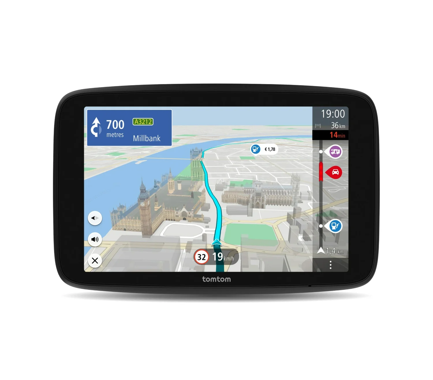 GPS TomTom GO Camper Max 700 PP ecrã 7\" mapas mundo autocaravana 32 GB preto
