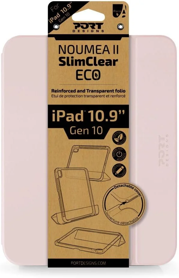Capa para iPad Port Designs Noumea II Slimclear ECO iPad Gen10 10.9" e Gen11 11" Rosa - Imagem 2