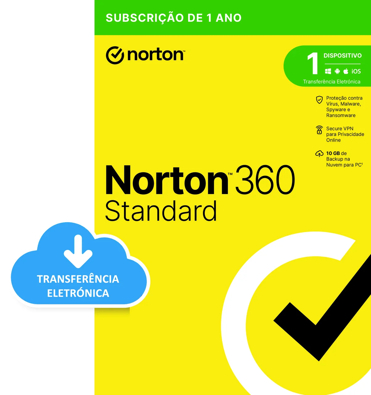 Software Antivírus Norton 360 Standard - Pack 4 Unidades, 1 Dispositivo, 1 Ano, Licença Retail - Imagem 1