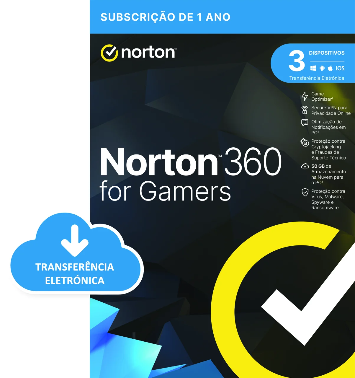 Antivírus Norton 360 For Gamers ESD - Pack 7 Licenças (PC, Mac, Mobile) - Imagem 1