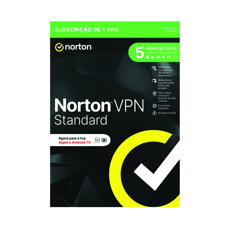 Software VPN Norton VPN Standard — Pack 4 Unidades - Imagem 1