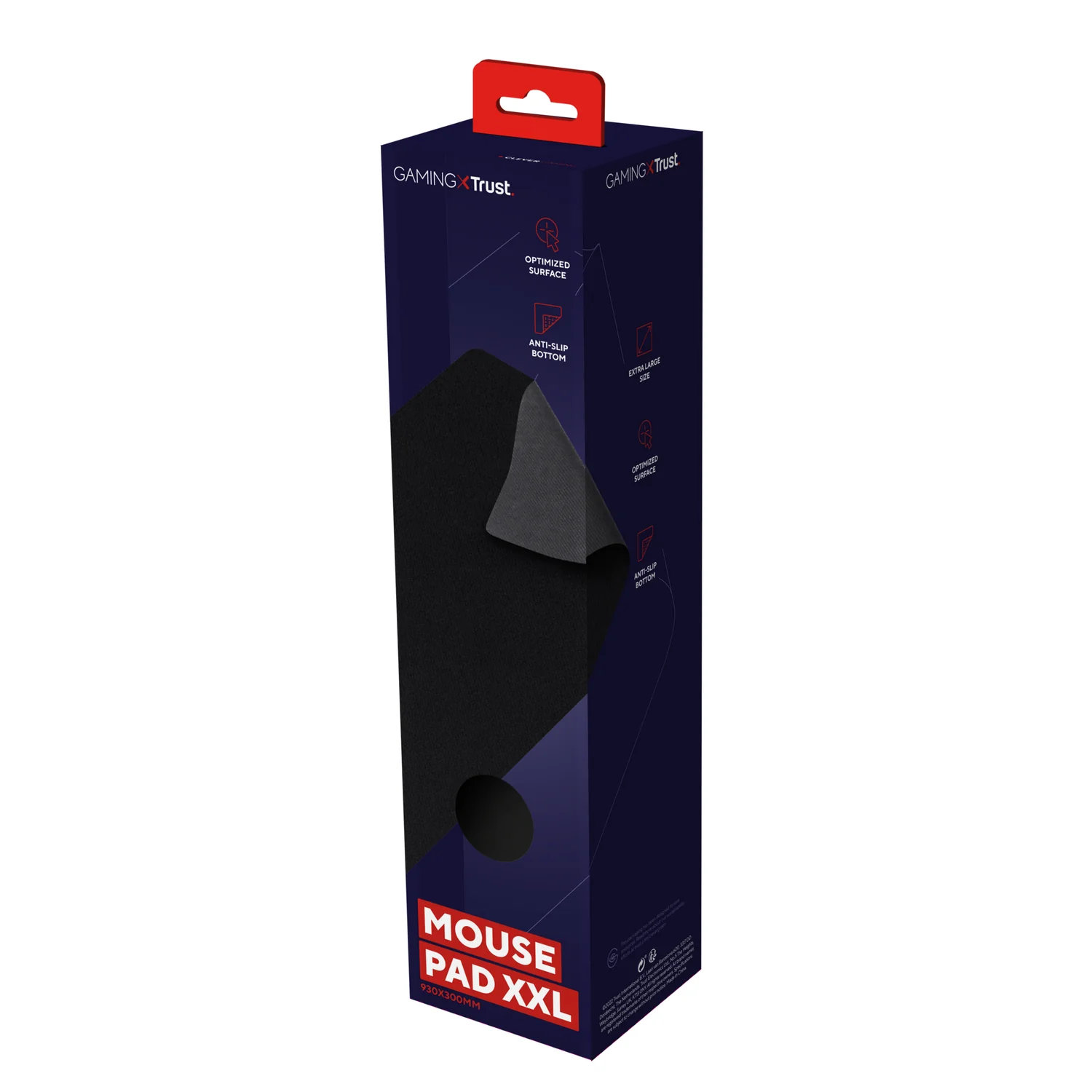 Tapete Gaming Trust GXT758 XXL 930x300mm Espessura 3mm Base Antiderrapante Preto - Imagem 4