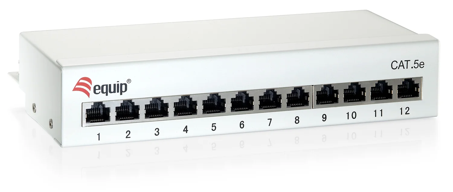 Patch panel Equip 227362 CAT6 desktop 12 portas RJ45 blindado cinzento - Imagem 1