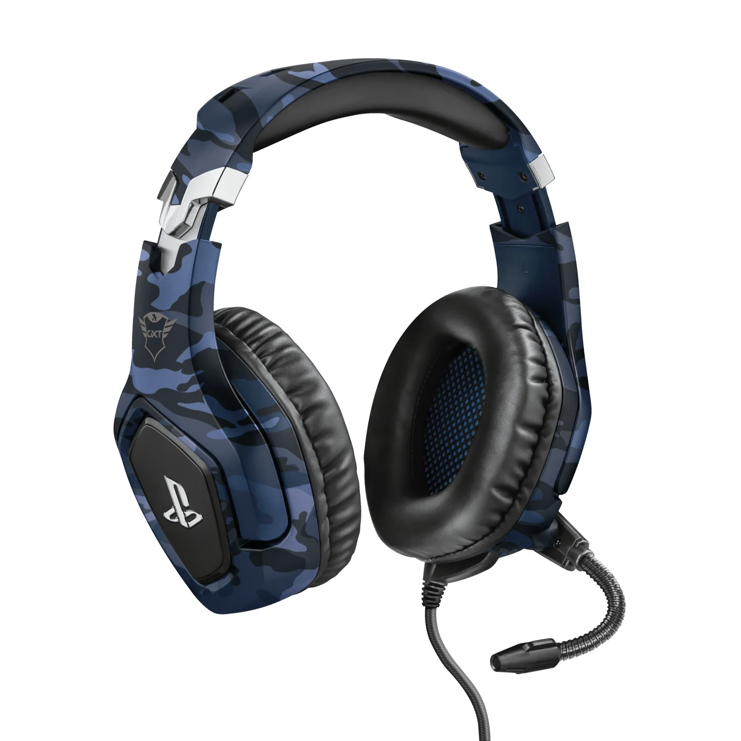 Auscultadores Gaming Trust GXT 488 Forze-B para PS4 com Microfone Amovível — Preto/Azul - Imagem 1