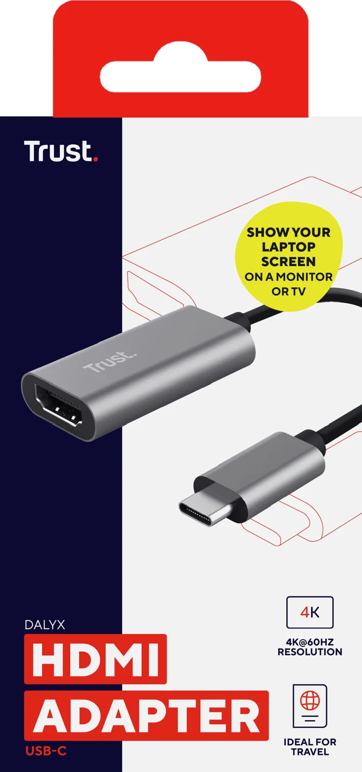Adaptador USB-C para HDMI Trust Dalyx 4K Ultra HD Cinzento - Imagem 7