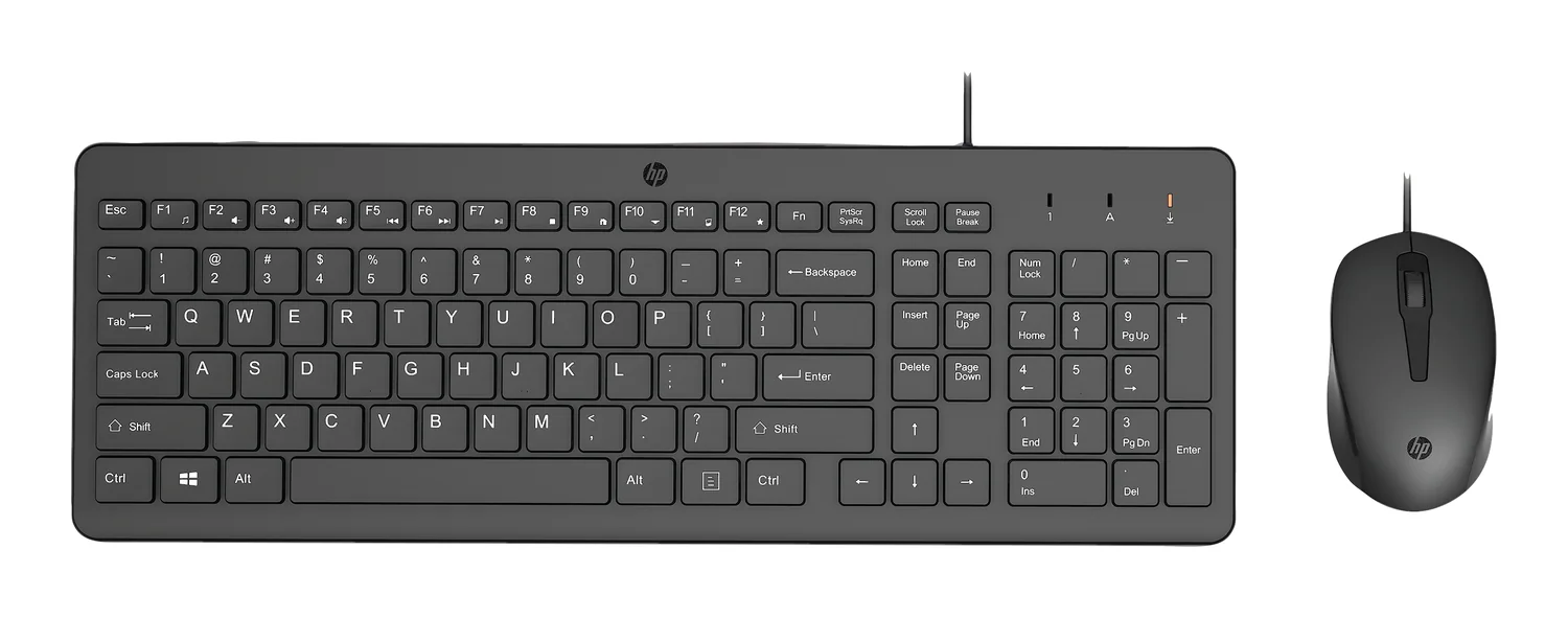 Conjunto teclado e rato com fios HP 150 USB Plug and Play