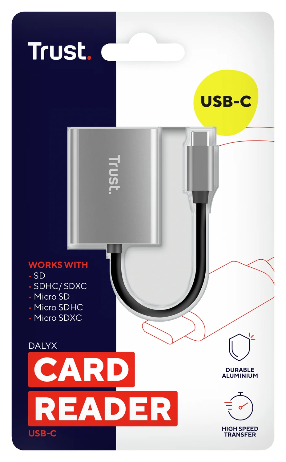 Leitor de Cartões Trust Dalyx Fast USB-C 3.2 Gen 1 SD/microSD Alumínio - Imagem 5