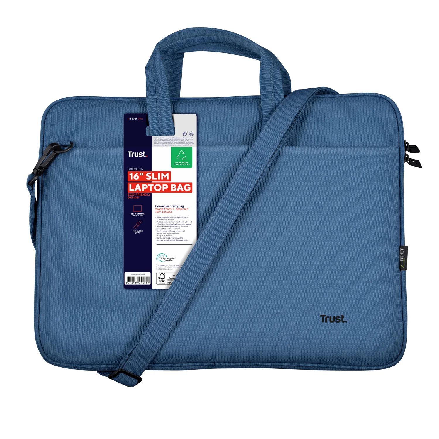 Mala para portátil Trust Bologna 16 polegadas ECO azul - Imagem 7