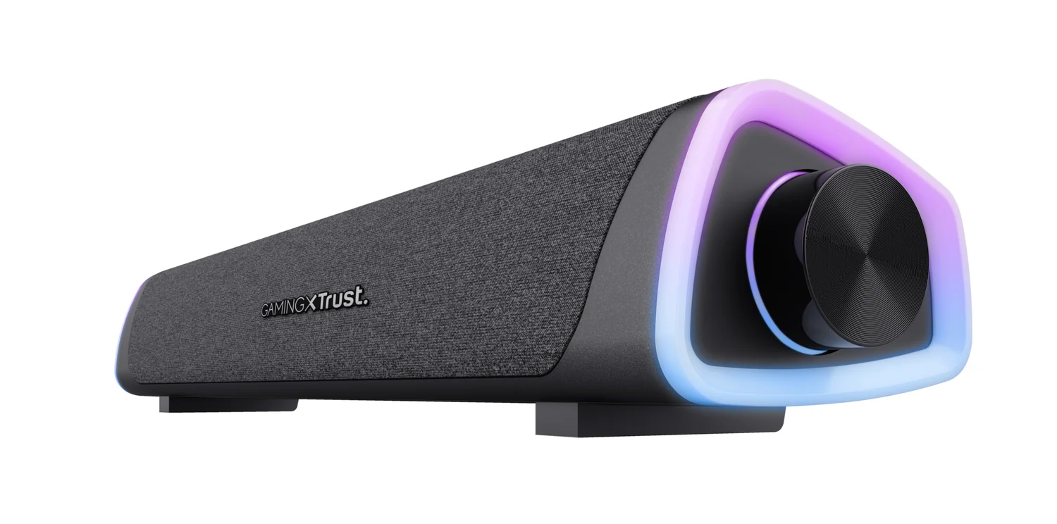 Soundbar para PC Trust GXT 620 Axon RGB 2.0 12W com Iluminação LED Preta - Imagem 3